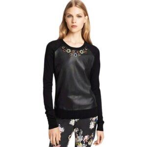 Erdem Embellished Leather  Top